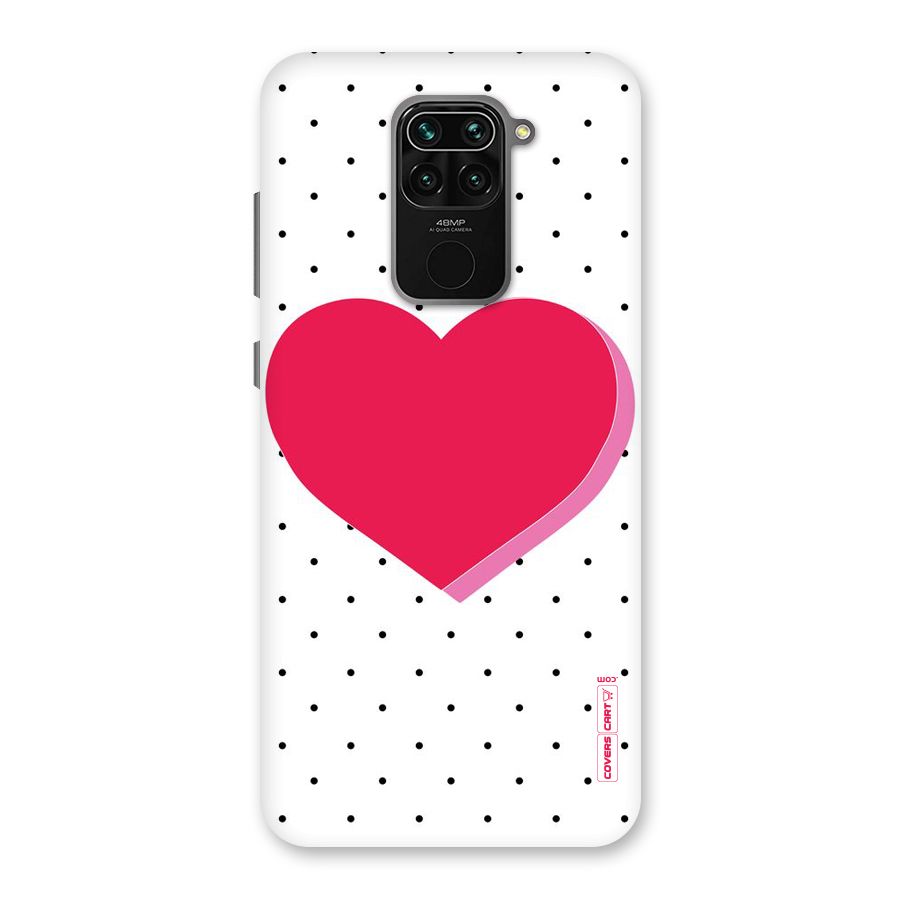 Pink Polka Heart Back Case for Redmi Note 9