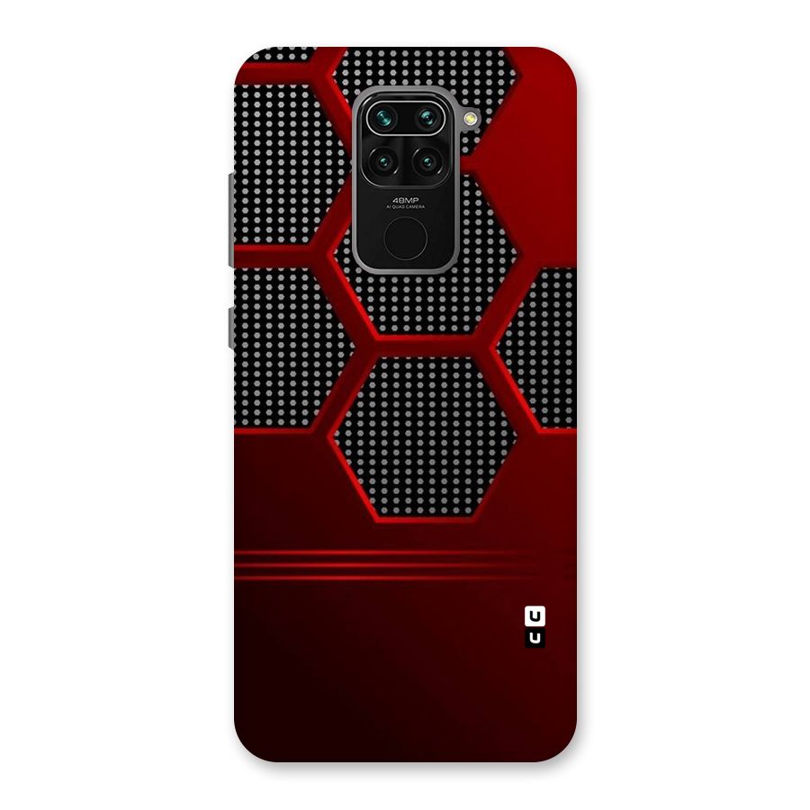 Red Black Hexagons Back Case for Redmi Note 9