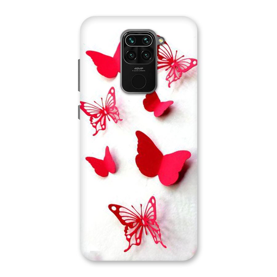 Red Butterflies Back Case for Redmi Note 9