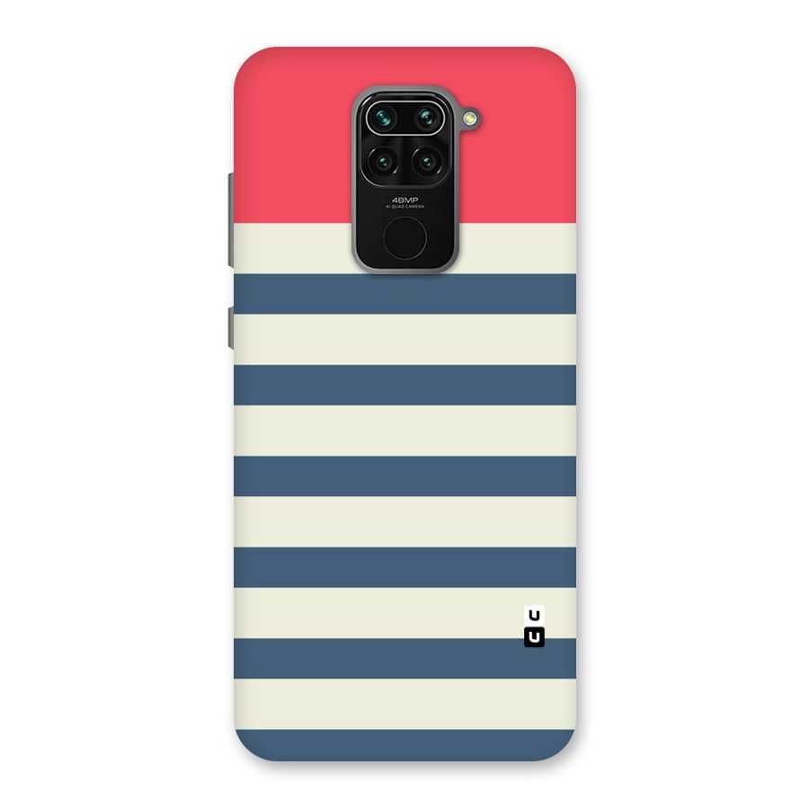 Solid Orange And Stripes Back Case for Redmi Note 9
