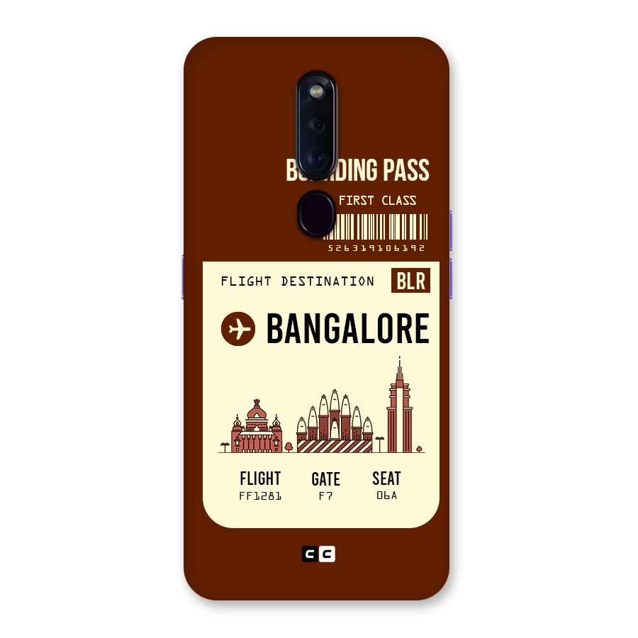 Bangalore Boarding Pass Back Case for Oppo F11 Pro