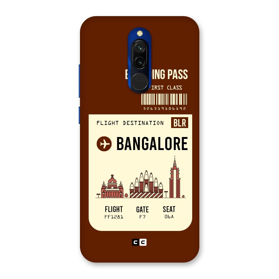 Bangalore Boarding Pass Back Case for Redmi 8