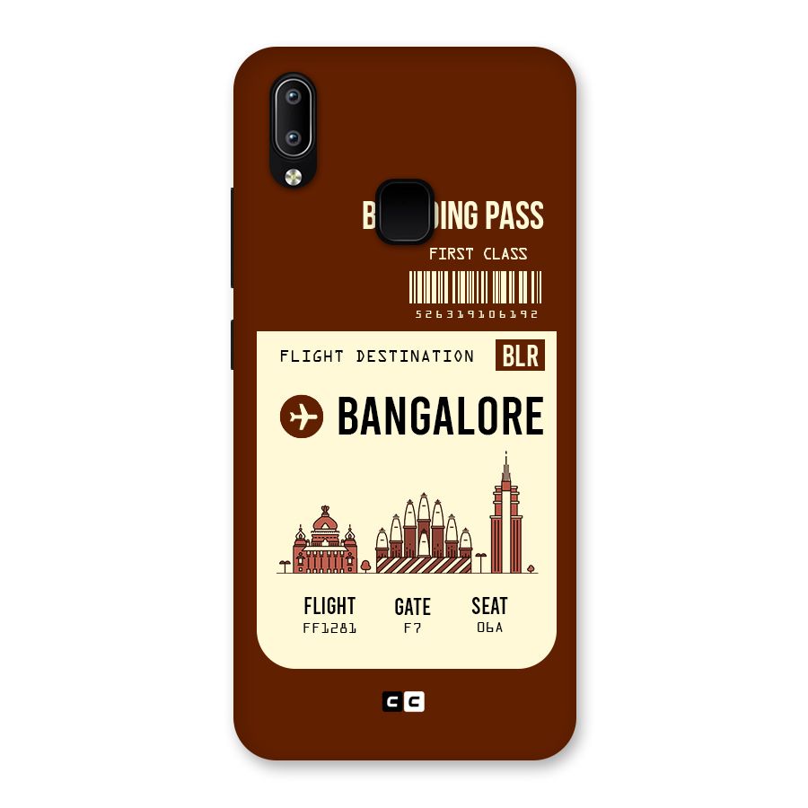 Bangalore Boarding Pass Back Case for Vivo Y93