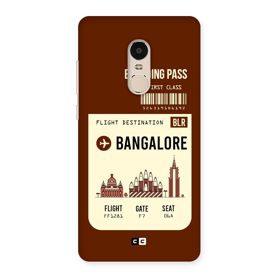 Bangalore Boarding Pass Back Case for Xiaomi Redmi Note 4
