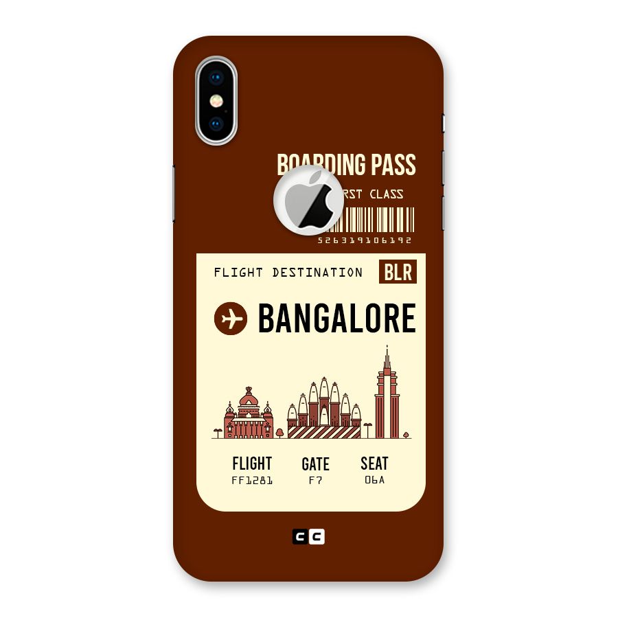 Bangalore Boarding Pass Back Case for iPhone X Logo Cut