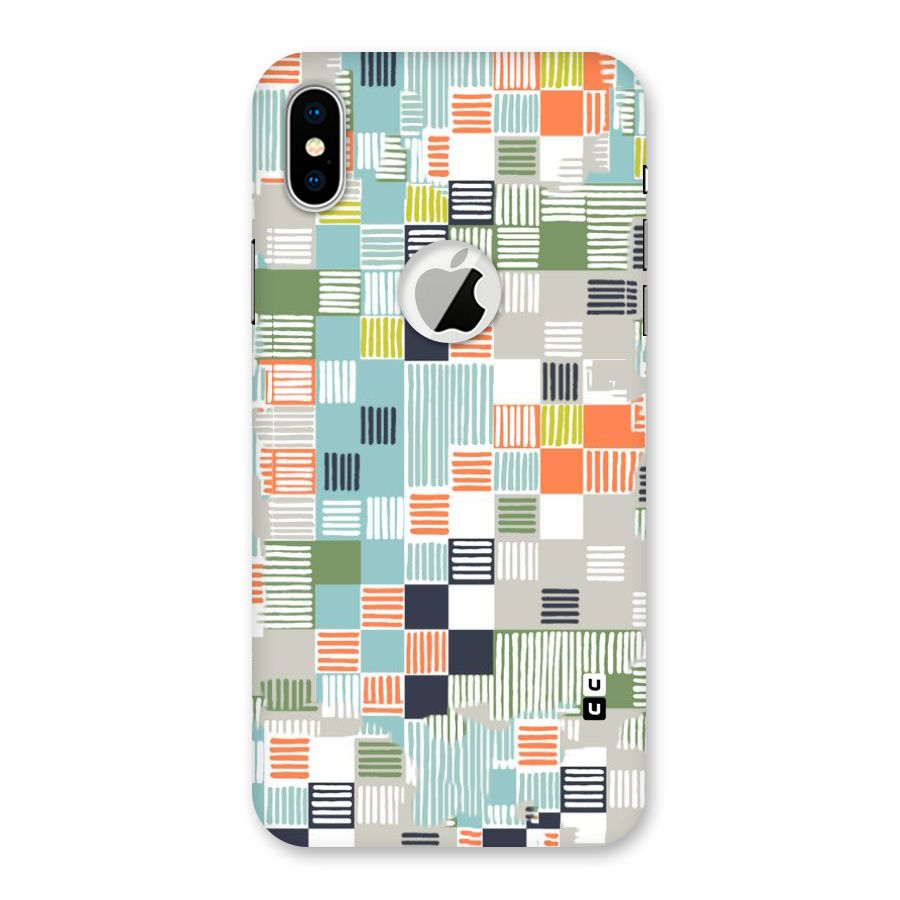 Tiny Boxes Stripes Back Case for iPhone X Logo Cut
