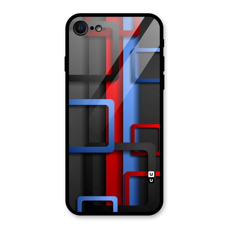 Abstract Box Glass Back Case for iPhone 7