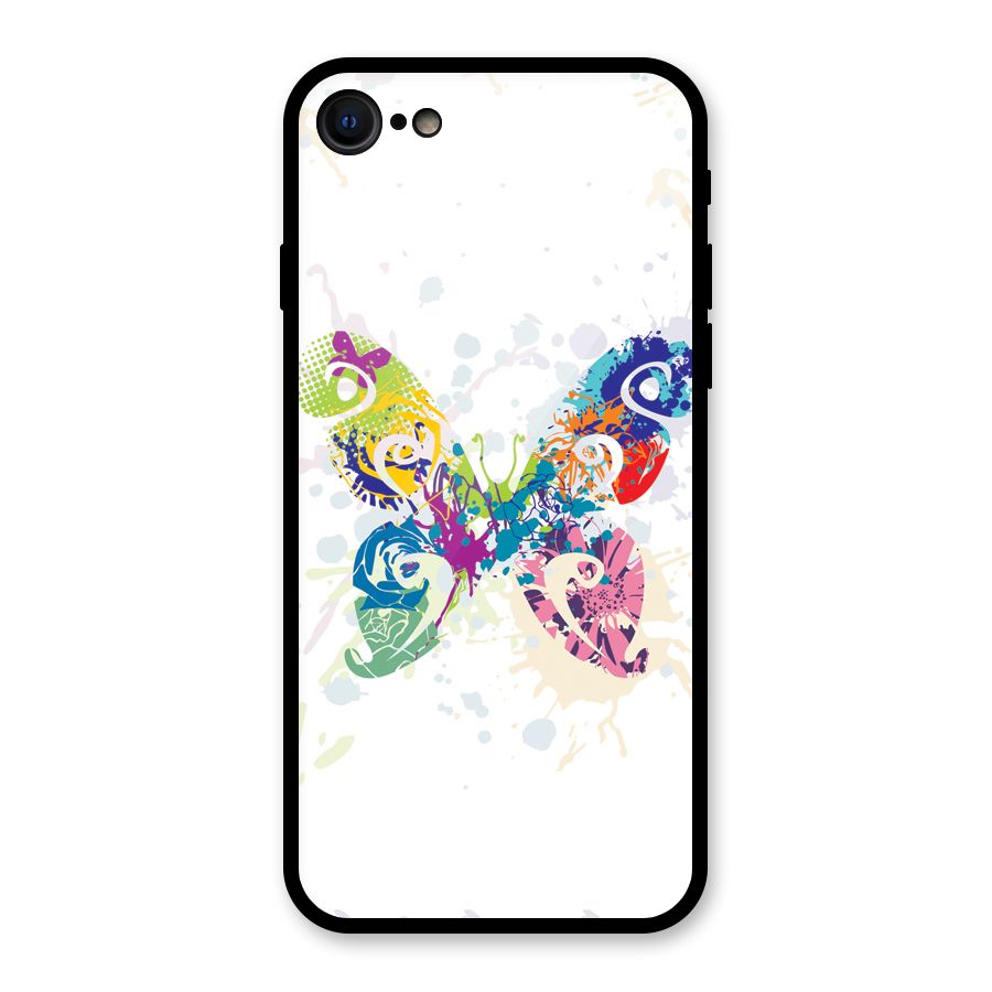 Abstract Butterfly Glass Back Case for iPhone 7