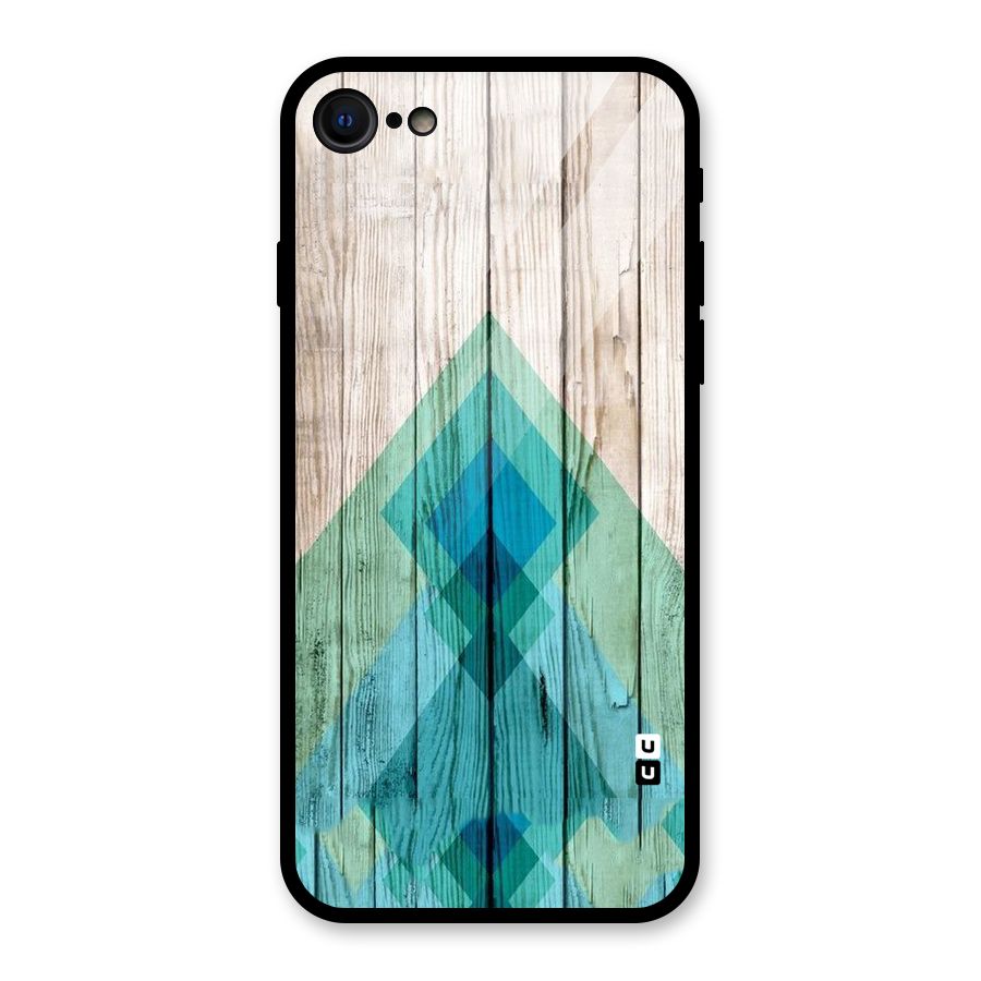 Abstract Green And Wood Glass Back Case for iPhone 7