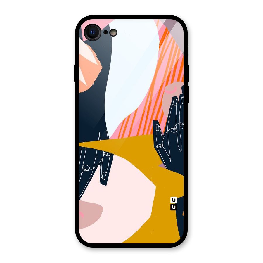 Abstract Hands Glass Back Case for iPhone 7