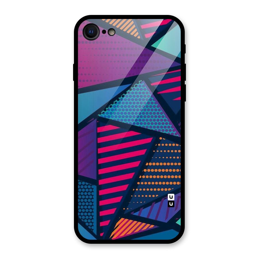 Abstract Lines Polka Glass Back Case for iPhone 7