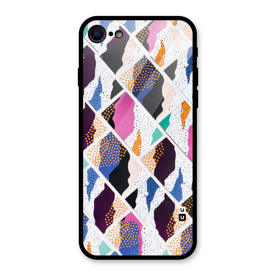 Abstract Polka Glass Back Case for iPhone 7