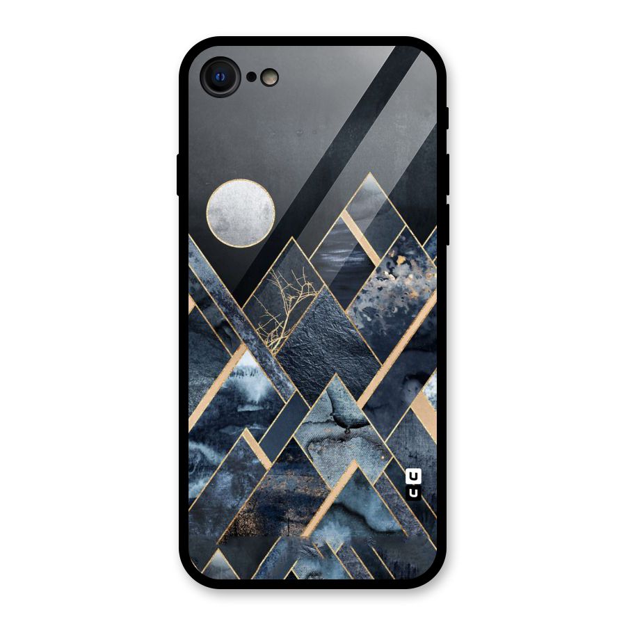 Abstract Scenic Design Glass Back Case for iPhone 7