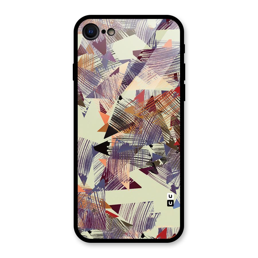 Abstract Sketch Glass Back Case for iPhone 7