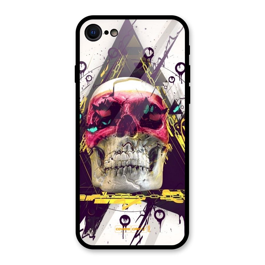 Abstract Skull Glass Back Case for iPhone 7