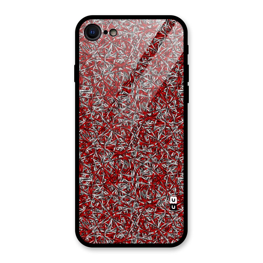 Abstract Threads Glass Back Case for iPhone 7