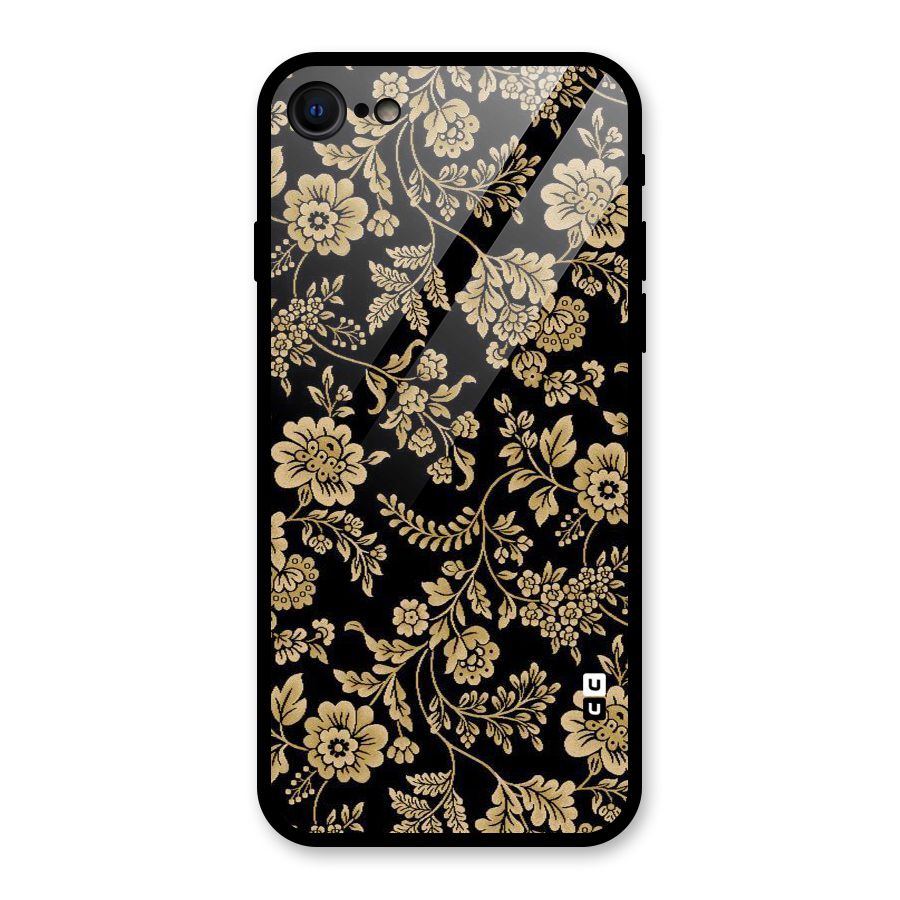 Aesthetic Golden Design Glass Back Case for iPhone 7