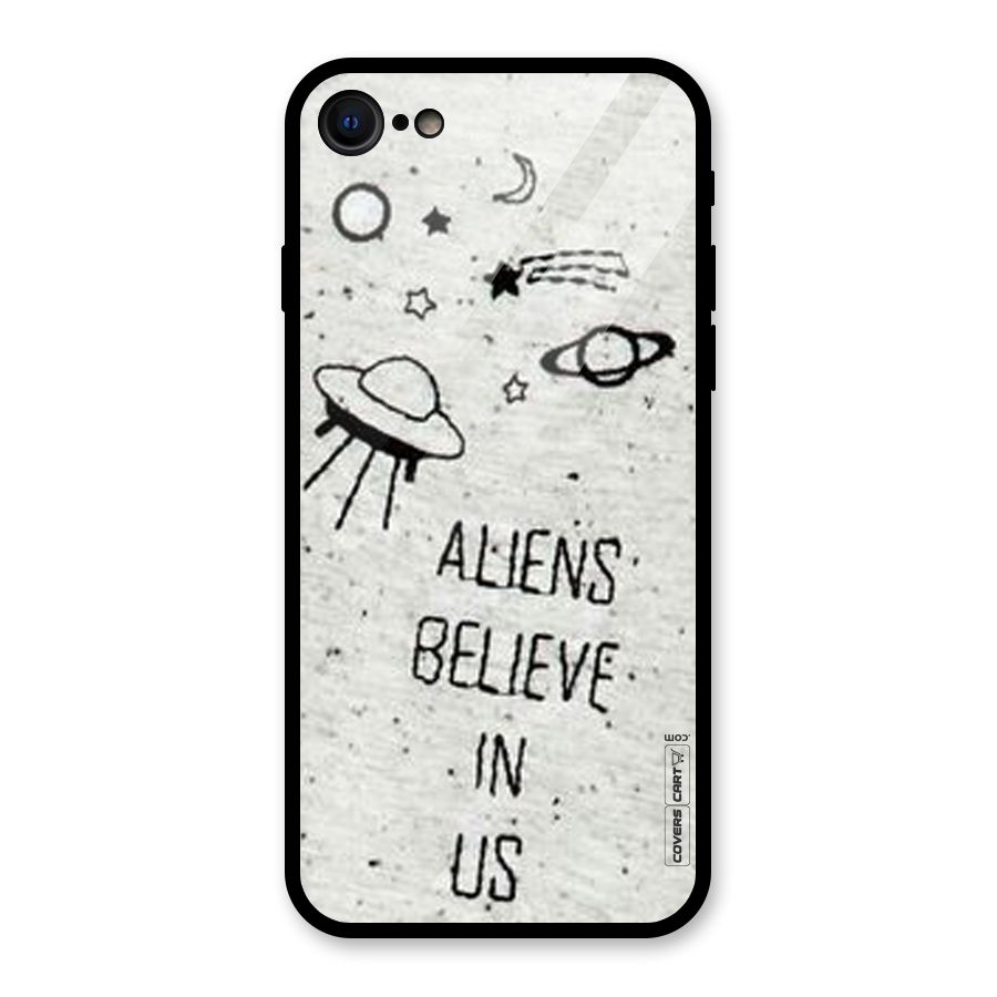 Aliens Believe In Us Glass Back Case for iPhone 7