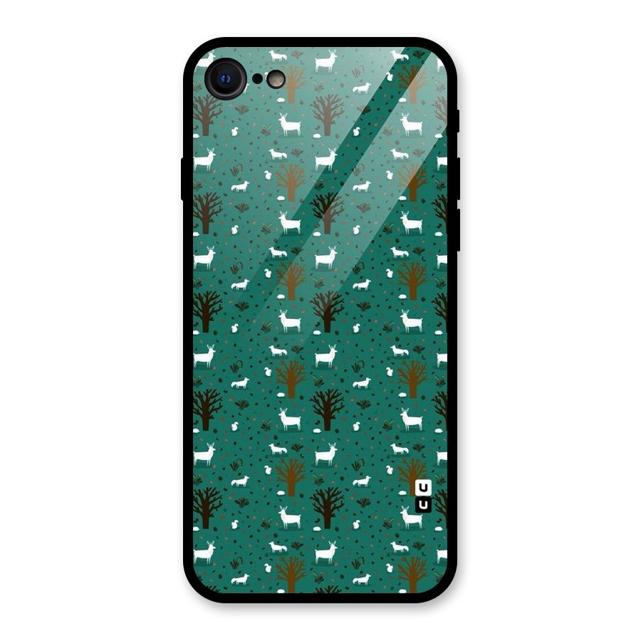 Animal Grass Pattern Glass Back Case for iPhone 7