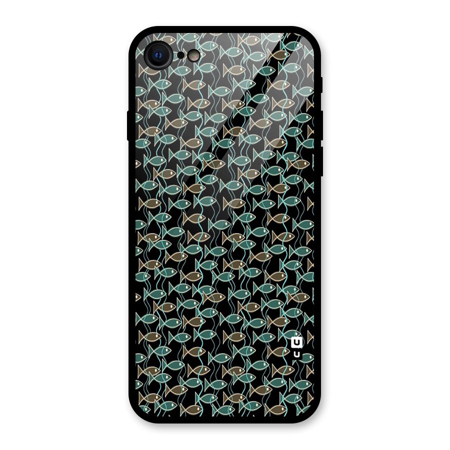 Animated Fishes Art Pattern Glass Back Case for iPhone 7