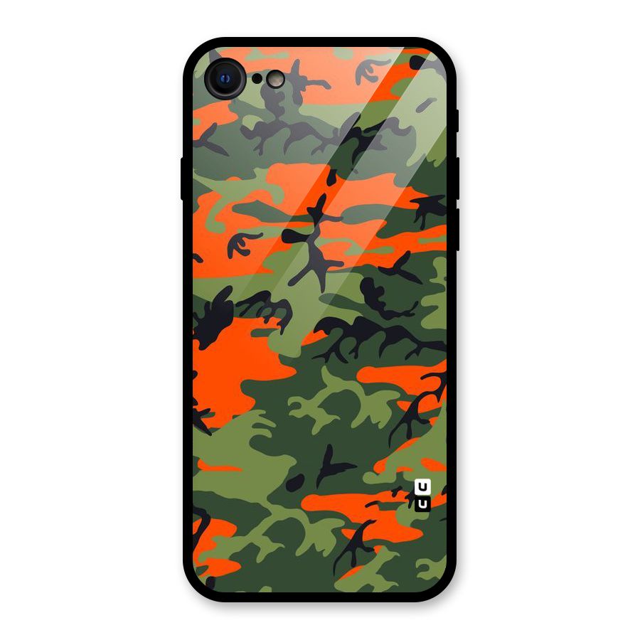 Army Pattern Glass Back Case for iPhone 7