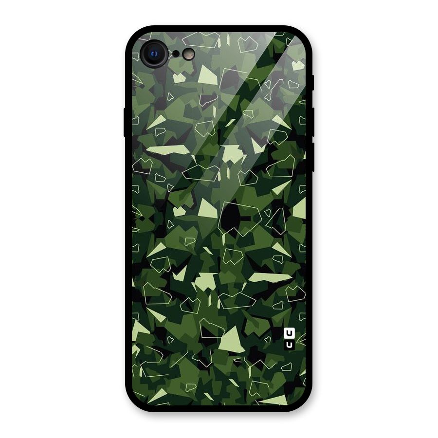 Army Shape Design Glass Back Case for iPhone 7