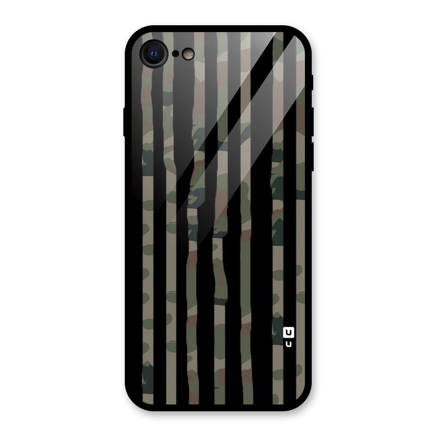 Army Stripes Glass Back Case for iPhone 7
