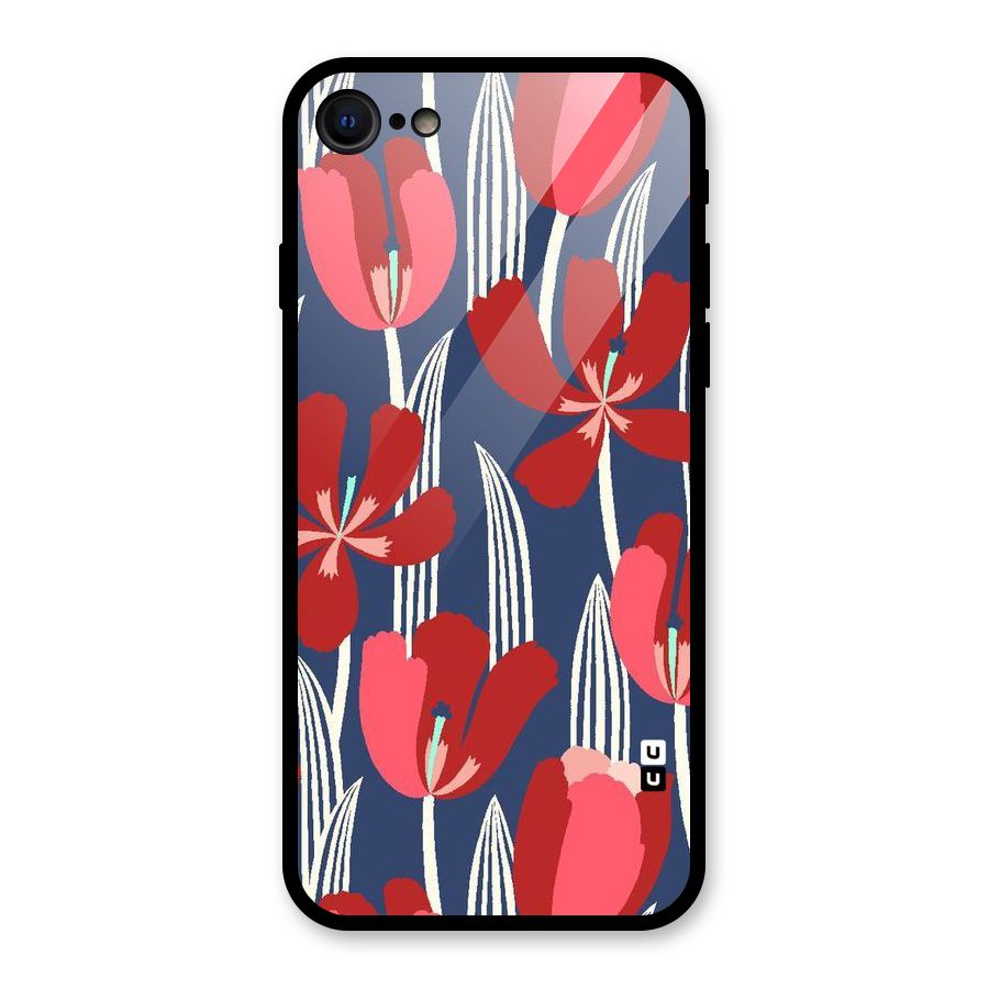Artistic Tulips Glass Back Case for iPhone 7