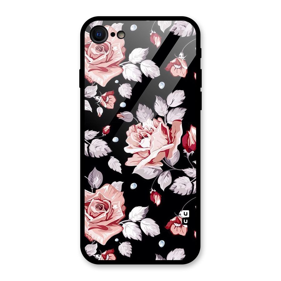 Artsy Floral Glass Back Case for iPhone 7