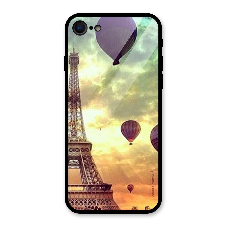 Artsy Hot Balloon And Tower Glass Back Case for iPhone 7
