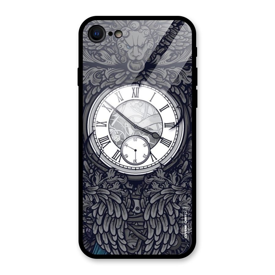 Artsy Wall Clock Glass Back Case for iPhone 7
