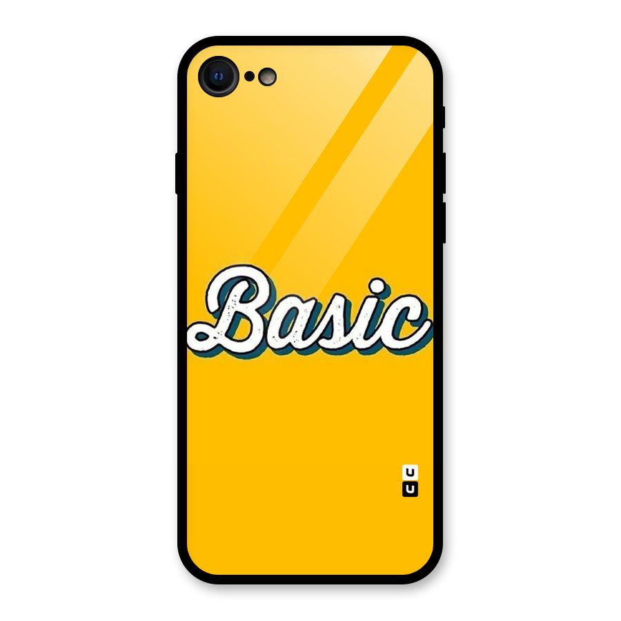 Basic Yellow Glass Back Case for iPhone 7