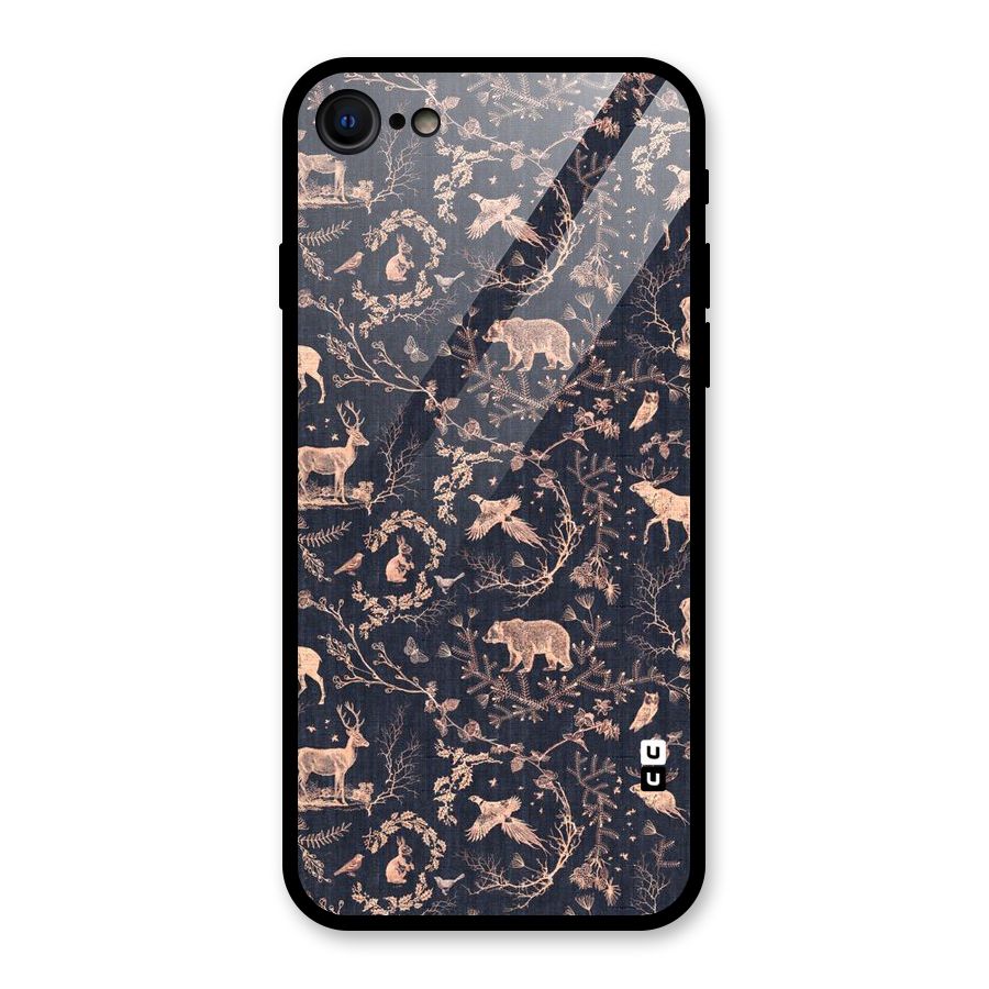Beautiful Animal Design Glass Back Case for iPhone 7