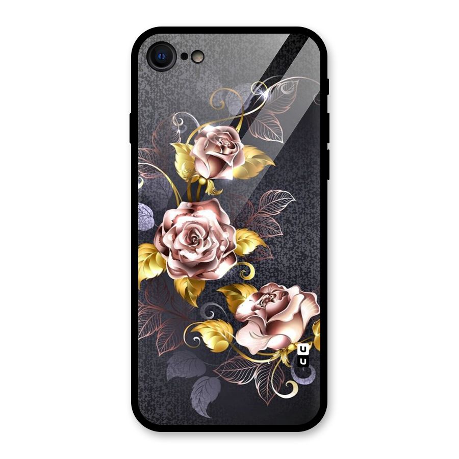 Beautiful Old Floral Design Glass Back Case for iPhone 7