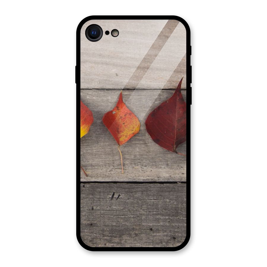 Beautiful Wood Leafs Glass Back Case for iPhone 7
