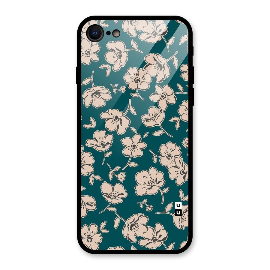 Beauty Green Bloom Glass Back Case for iPhone 7