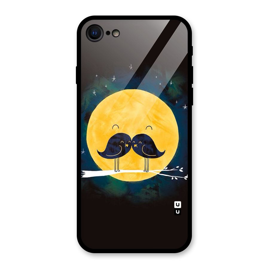 Bird Moustache Glass Back Case for iPhone 7