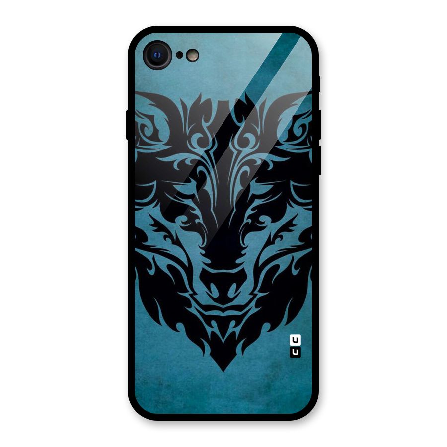 Black Artistic Wolf Glass Back Case for iPhone 7