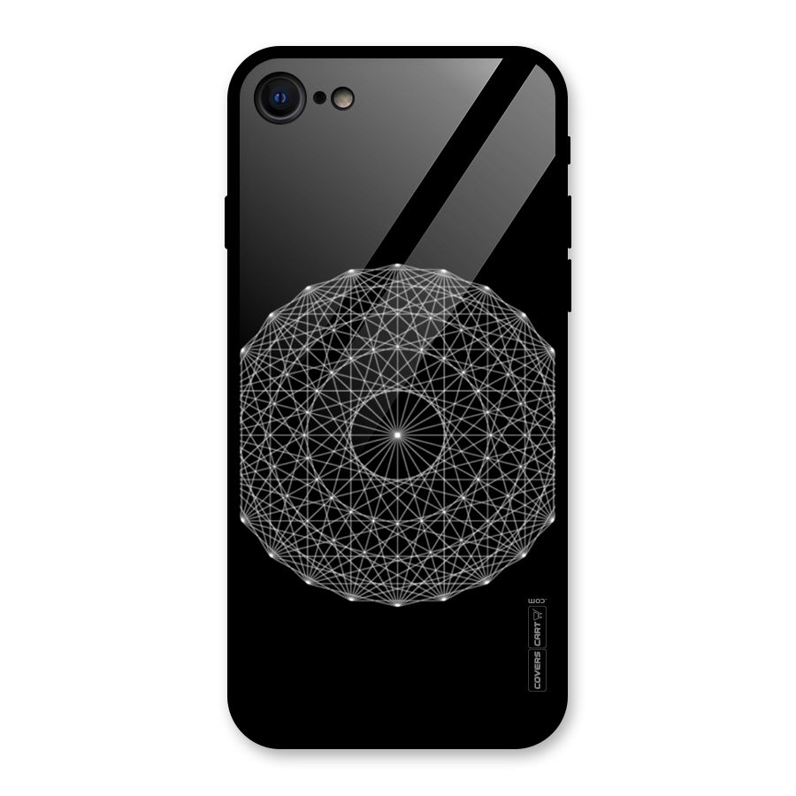 Black Clipart Glass Back Case for iPhone 7