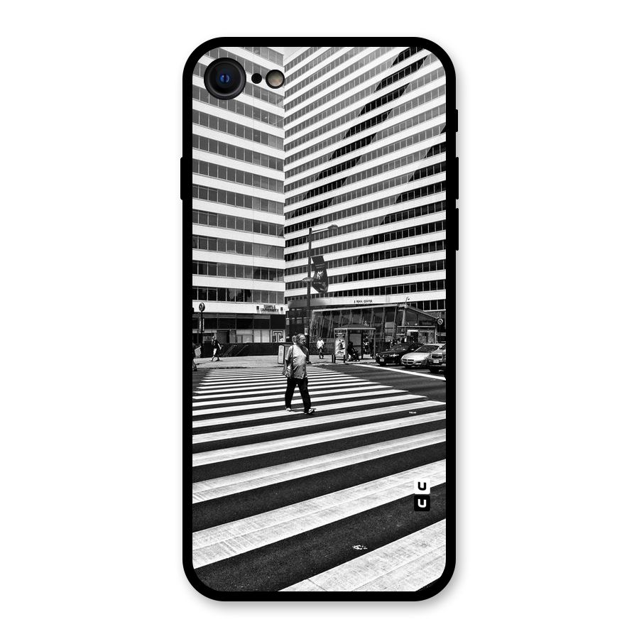 Black White Perspective Glass Back Case for iPhone 7