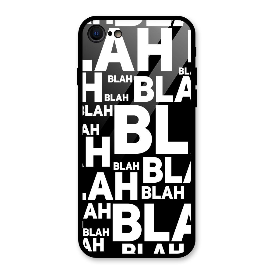 Blah Blah Pattern Glass Back Case for iPhone 7