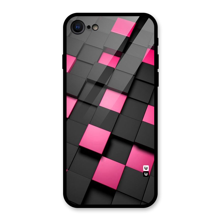 Blocks Diagonal Glass Back Case for iPhone 7