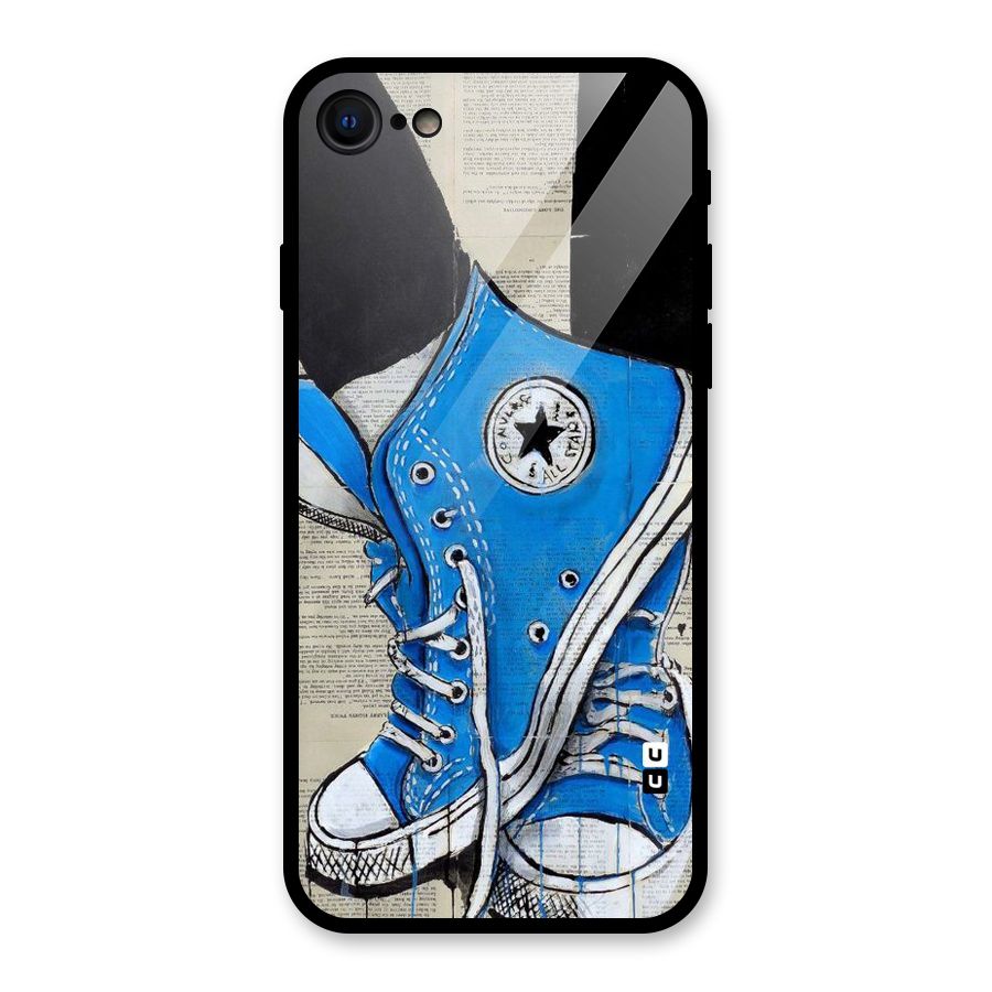 Blue Shoes Glass Back Case for iPhone 7