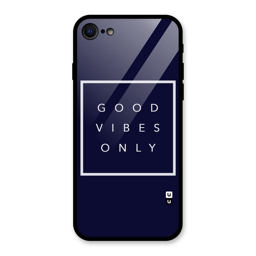 Blue White Vibes Glass Back Case for iPhone 7