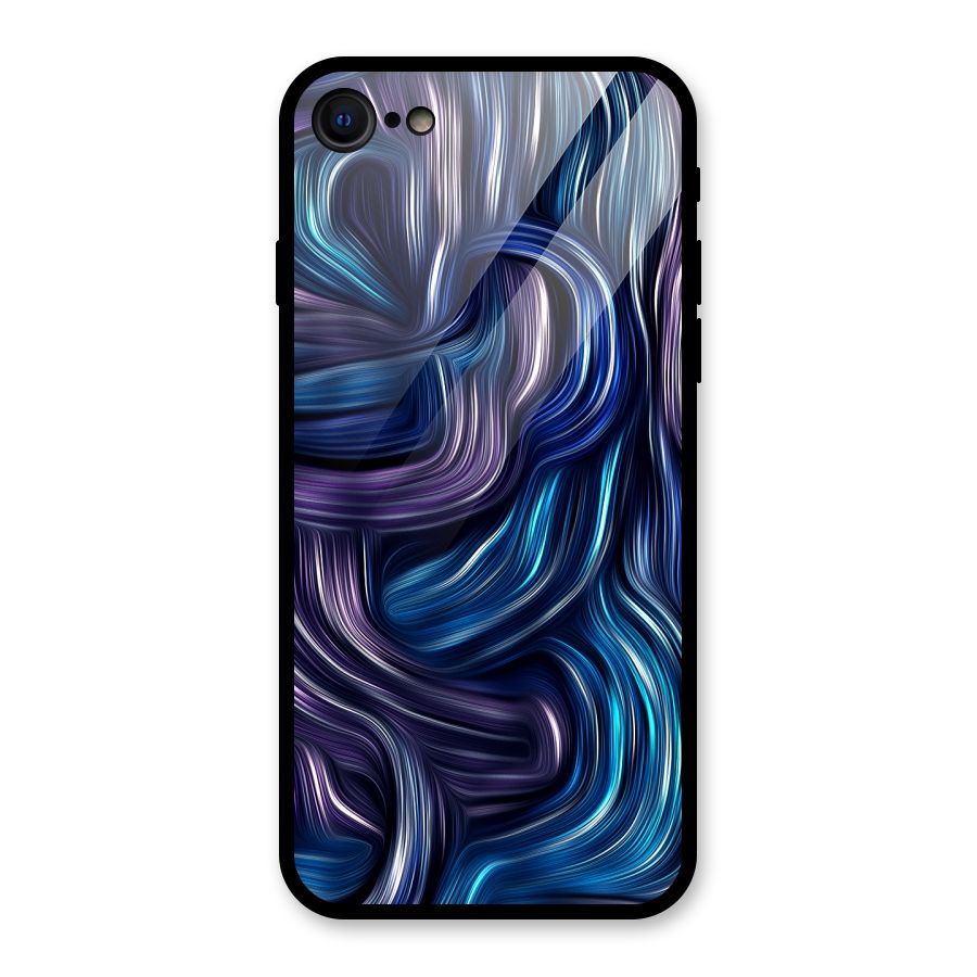Blue and Purple Oil Paint Glass Back Case for iPhone 7