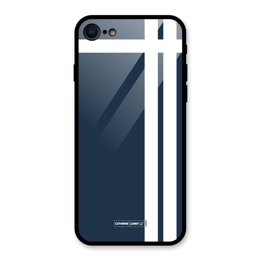 Blue and White Glass Back Case for iPhone 7