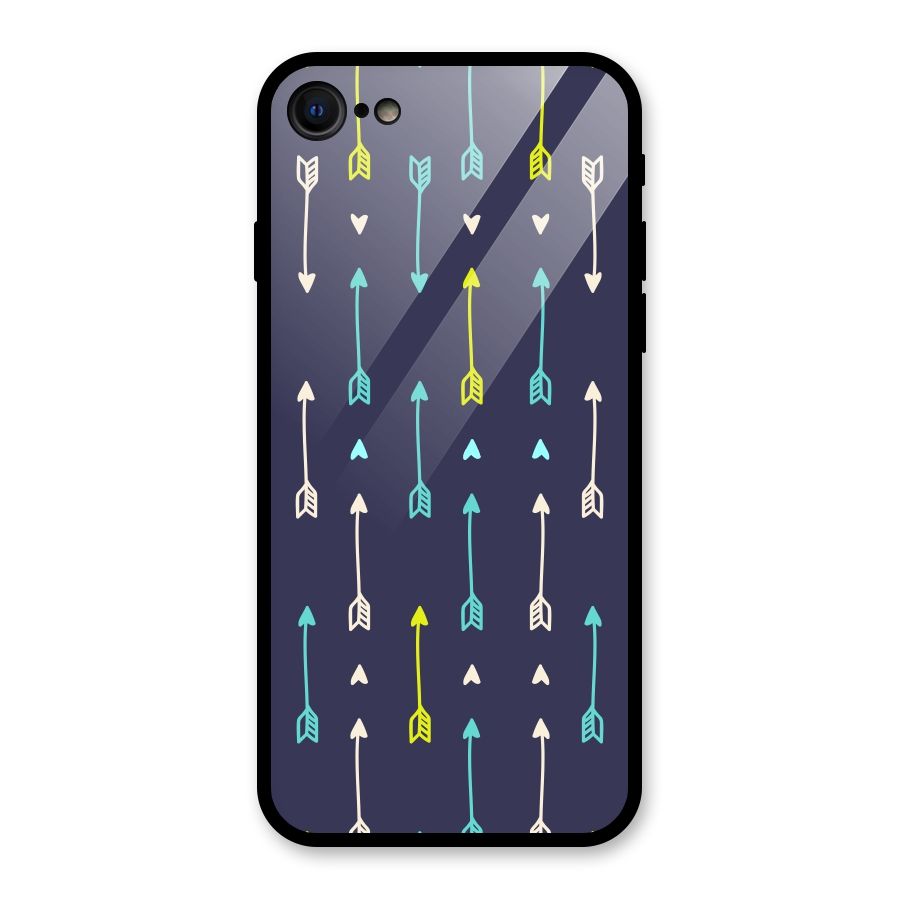 Boho Arrow Pattern Glass Back Case for iPhone 7