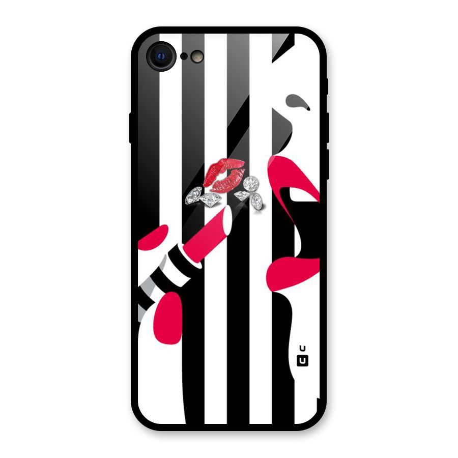 Bold Woman Glass Back Case for iPhone 7