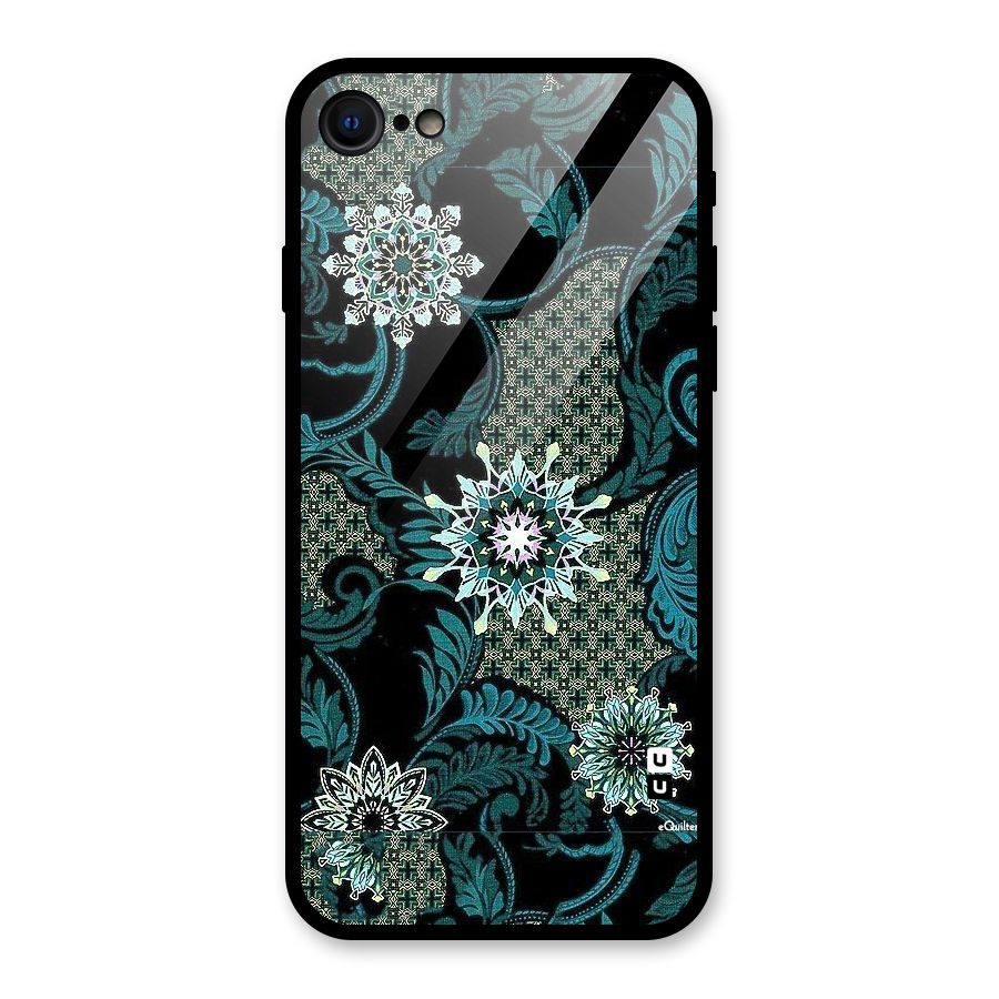 Bottle Green Floral Glass Back Case for iPhone 7