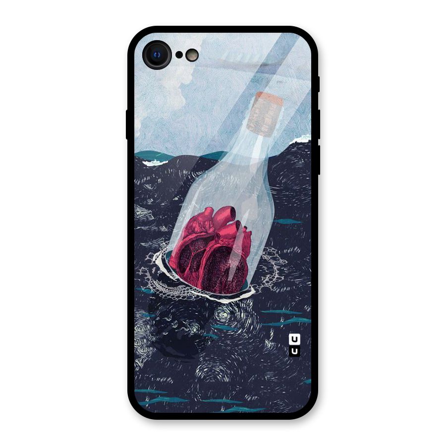 Bottle Heart Glass Back Case for iPhone 7